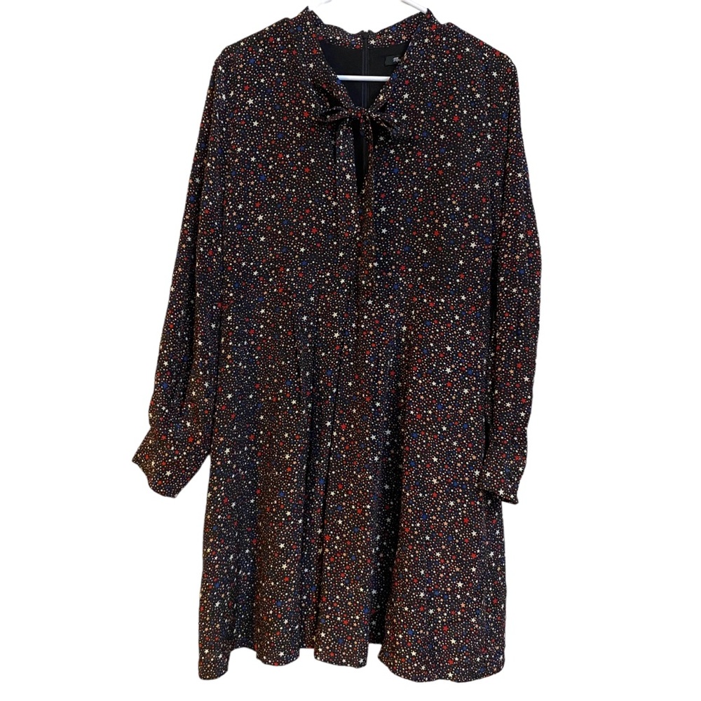 Madewell Long Sleeve Dress - Black with Multicolor Speckles - Picture 2 of 9
